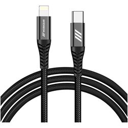Mobigear Nylon USB-C auf Apple Lightning Kabel 0.4 Meter - Schwarz