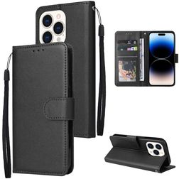Mobigear Wallet iPhone 14 Pro Hülle Klapphülle Geldbörse - Schwarz