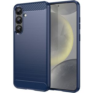 Mobigear Brushed Slim Samsung Galaxy S25 Plus Hülle Flexibles TPU Backcover - Blau