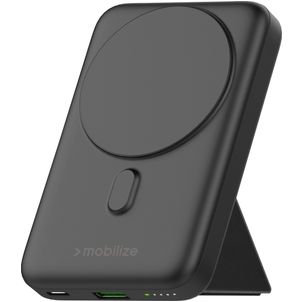 Mobilize Magnetic Wireless Stand Dual USB / USB-C Powerbank 10.000 mAh Power Delivery 15W - MagSafe Kompatibel - Schwarz