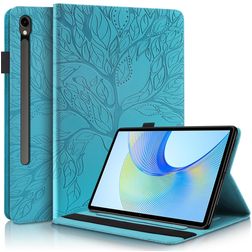 Mobigear Tree Samsung Galaxy Tab S10 FE Plus Hülle Klapphülle + Stifthalter - Blau