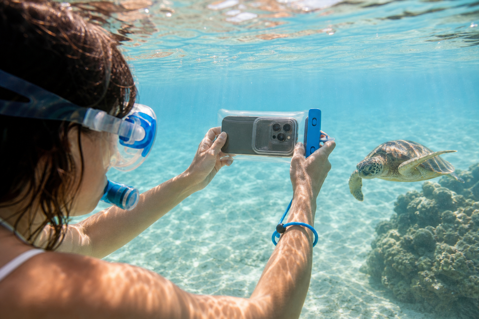 Wie mache ich Unterwasserfotos mit meinem Handy?