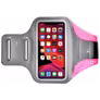 Mobigear Easy Fit Handyhalterung Joggen LG K50s Sporthülle Neopren Sportarmband - Pink