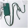 Mobigear Lanyard Card iPhone 15 Pro Silikon Handykette mit Kartenfach - Grün