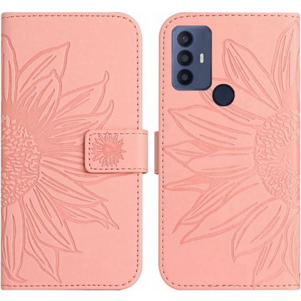 Mobigear Sunflower TCL 305 Hülle Klapphülle Geldbörse - Pink