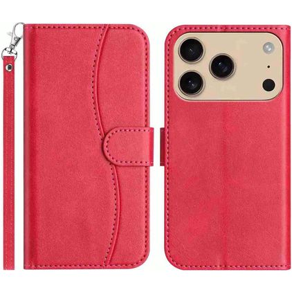 Mobigear S Line iPhone 17 Pro Max Hülle Klapphülle Geldbörse - Rot