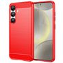 Mobigear Brushed Slim Samsung Galaxy S25 Hülle Flexibles TPU Backcover - Rot