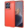 Mobigear Brushed Slim Motorola Edge 60 Fusion Hülle Flexibles TPU Backcover - Rot