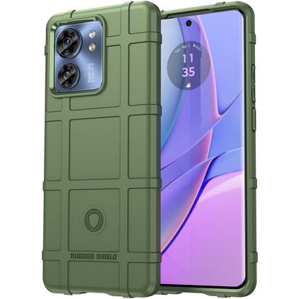 Mobigear Rugged Shield Motorola Edge 40 Hülle Flexibles TPU Backcover Stoßfest - Grün