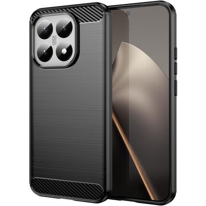 Mobigear Brushed Slim Xiaomi 15T Hülle Flexibles TPU Backcover - Schwarz