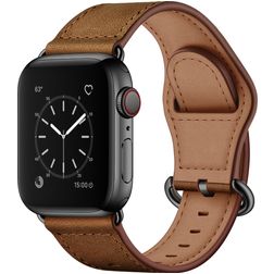 Mobigear Venezia Leder Apple Watch Armband Dornschließe - 42/41/40/38 mm - Cognac