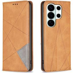 Mobigear Rhombus Slim Samsung Galaxy S26 Ultra Klapphülle - Cognac