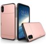 Mobigear Card iPhone X Hülle Hardcase Backcover Stoßfest mit Kartenhalter - Roségold