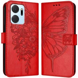 Mobigear Butterfly HONOR X7A Klapphülle Portemonnaie - Rot