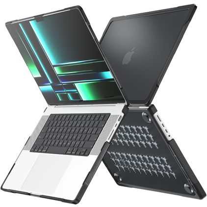 Mobigear Shockproof Pro MacBook Pro 14 Zoll (2021-2026) Hardcase Hülle MacBook Case - Schwarz - Model A2442 / A2779 / A2918 / A2992 / A3401 / A3112 / A3434 / A3427 / A3426
