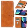Mobigear Classy iPhone 14 Hülle Klapphülle Geldbörse - Cognac