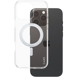 CARE by PanzerGlass Kickstand iPhone 16 Pro Max MagSafe Hardcase Backcover mit Ständer - Transparent / Silber