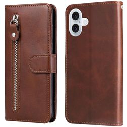 Mobigear Zipper iPhone 17 Hülle Klapphülle Geldbörse - Braun