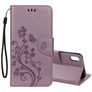 Mobigear Flowers iPhone XR Hülle Klapphülle Geldbörse - Lila