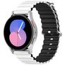 Mobigear Ocean Silikon Smartwatch Armband Dornschließe - 22 mm - Schwarz / Weiß