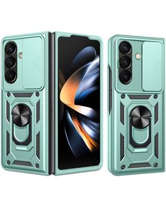 Mobigear Armor Ring Cam Slide Samsung Galaxy Z Fold 8 Ultra Hülle Hardcase Backcover Stoßfest mit Ringhalter und Kamera Slider - Grün