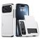 Mobigear Card iPhone 18 Pro Hardcase Backcover Shockproof mit Kartenfach - Weiß