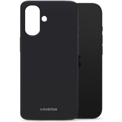 Mobilize Rubber Gelly iPhone 16 Hülle Flexibles TPU Backcover - Schwarz