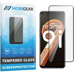 Mobigear Premium Realme 9i Panzerglas Gehärtetes Glas Displayschutz - Hüllenfreundlich - Schwarz