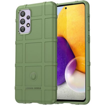 Mobigear Rugged Shield Samsung Galaxy A73 Hülle Flexibles TPU Backcover Stoßfest - Grün