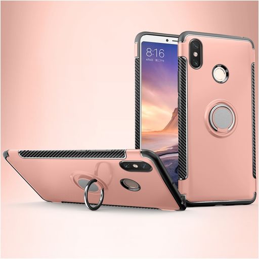 Mobigear Armor Ring Xiaomi Mi Max 3 Hülle Hardcase Backcover Stoßfest mit Ringhalter - Roségold