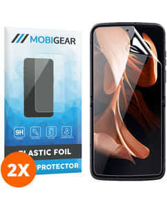 Mobigear Motorola Razr 40 Ultra Panzerglas Gehärtetes Glas Displayschutz - Hüllenfreundlich - Schwarz (2er Pack)