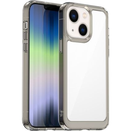 Mobigear Crystal iPhone 14 Hülle Hardcase Backcover - Transparent / Grau