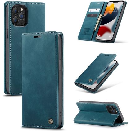 Caseme 013 iPhone 13 Pro Max Hülle Klapphülle Geldbörse - Blau