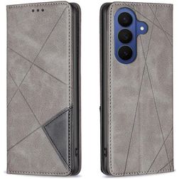 Mobigear Rhombus Slim Samsung Galaxy S26 Hülle Klapphülle - Grau