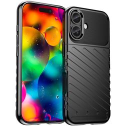 Mobigear Groove iPhone 17 Hülle Flexibles TPU Backcover - Schwarz