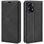 Mobigear Retro Slim Motorola Moto E13 Hülle Klapphülle Geldbörse - Schwarz