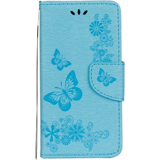 Mobigear Butterfly iPhone XS Hülle Klapphülle Geldbörse - Blau