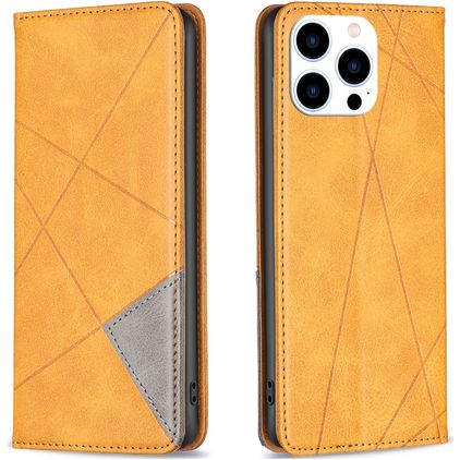 Mobigear Rhombus Slim iPhone 16 Pro Max Hülle Klapphülle - Cognac