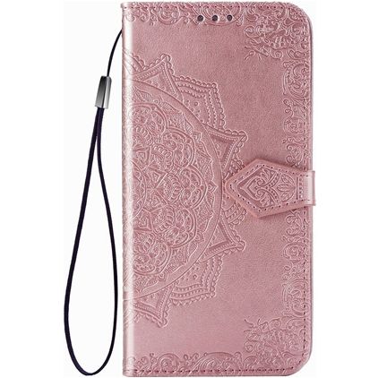 Mobigear Mandala Motorola One Hyper Hülle Klapphülle Geldbörse - Roségold