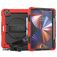Mobigear SureGrip Xtreme iPad Pro 12.9 Zoll (2021) Hülle Kunststoff,Silikon Backcover + Stifthalter + Schulterträger + Ständer - Schwarz / Rot