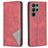 Mobigear Rhombus Slim Samsung Galaxy S23 Ultra Hülle Klapphülle - Rot