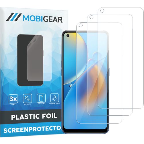 Mobigear OPPO A74 4G Displayschutz Schutzfolie - Hüllenfreundlich (3er Pack)