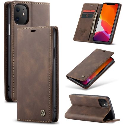 Caseme 013 iPhone 11 Hülle Klapphülle Geldbörse - Braun