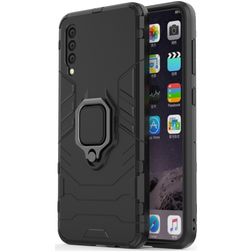 Mobigear Armor Ring Samsung Galaxy A50 Hülle Hardcase Backcover Stoßfest mit Ringhalter - Schwarz