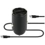 Mobiparts Car Charger Dual USB / USB-C Autoladegerät USB-C 1 m Fast Charge 30W 3A - Schwarz