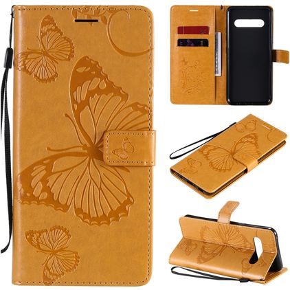 Mobigear Butterfly LG V60 ThinQ Hülle Klapphülle Geldbörse - Cognac