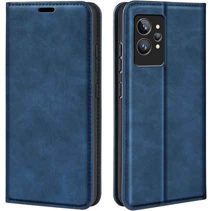 Mobigear Retro Slim Realme GT2 Pro Hülle Klapphülle Geldbörse - Dunkelblau
