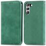 Mobigear Retro Slim Samsung Galaxy S21 FE Hülle Klapphülle Geldbörse - Grün