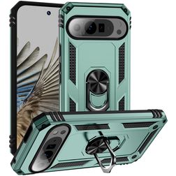 Mobigear Armor Ring Google Pixel 9 Pro XL Hülle Hardcase Backcover Stoßfest mit Ringhalter - Grün