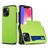 Mobigear Card iPhone 15 Hülle Hardcase Backcover Stoßfest mit Kartenhalter - Grün